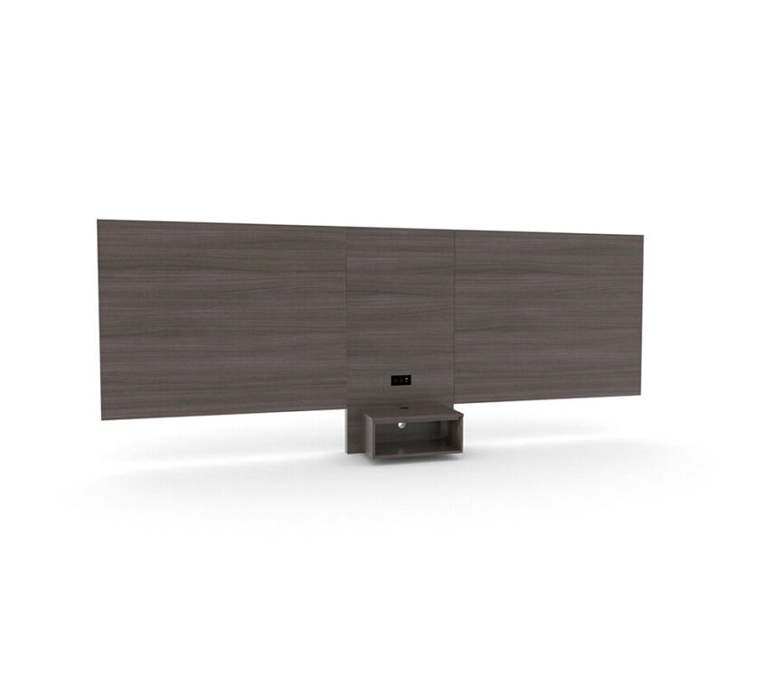 Queen Headboard 24”H with Floating Nightstand with USB-C Chargers